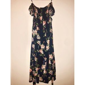 Maxi Navy Blue Floral Dress
